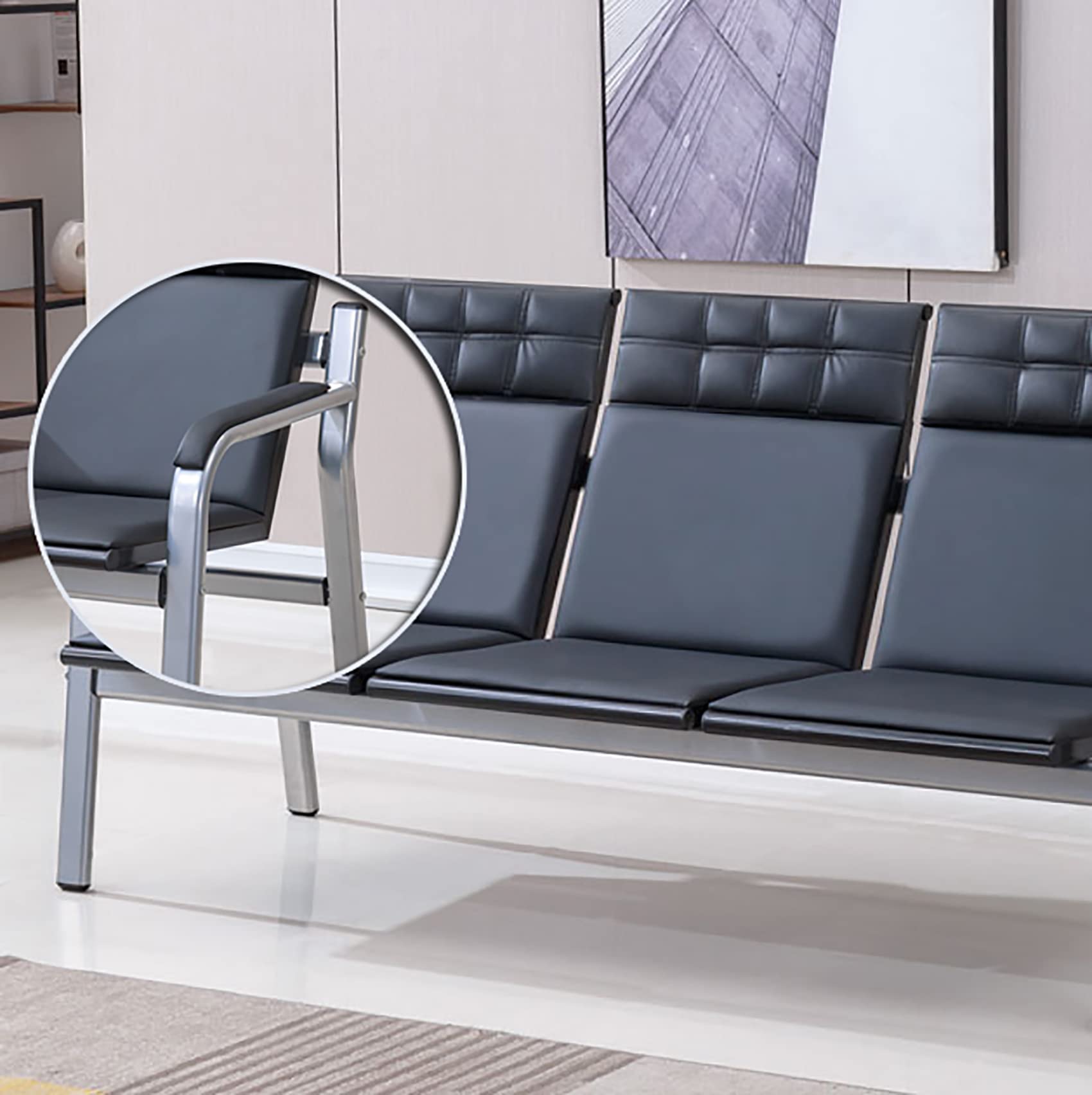 Amazon.co.jp: TRAGLO ブラック レセプションチェア 68*184*90cm 空港